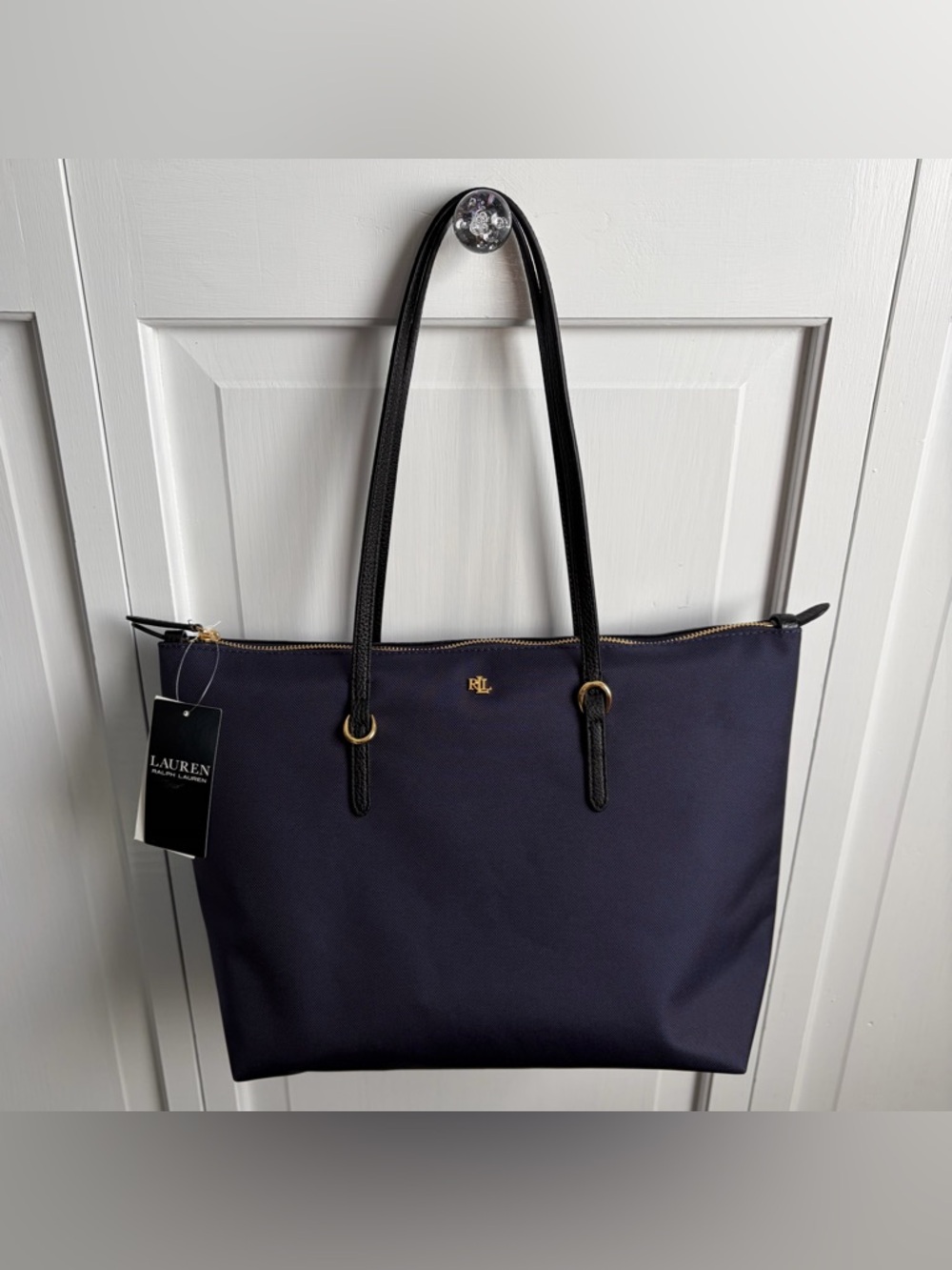 Ralph Lauren Medium Keaton Navy Tote